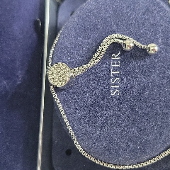 BRILLIANCE Silver Sister Bracelet with Swarovski Crystals NWT - Picture 7 of 8